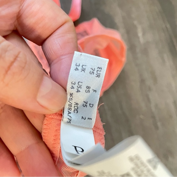 La Perla Studio Sheer Lace Underwire Orange Bra NWOT Size 34B - Picture 5 of 6